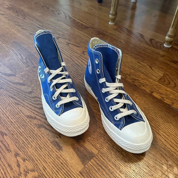 Blue comme does garçons PLAY x converse unisex single heart high-top sneaker - Picture 6 of 15